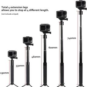 img 2 attached to Aluminum Selfie Stick Monopod for Action Camera, EaxanPic Extendable Handheld Telescoping Monopod Hand 🎥 Grip for GoPro Max/9/8/7/6/5/4/3+, DJI OSMO, Insta 360 One R (Hand Grip - Enhanced Version)