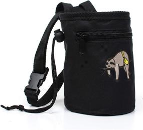 img 3 attached to 🧗 Craggy's Chalk Bag: Kid and Adult Sized with Drawstring Closure, Zippered Pocket, Adjustable Belt, and Sloth Embroidered Design