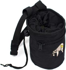 img 2 attached to 🧗 Craggy's Chalk Bag: Kid and Adult Sized with Drawstring Closure, Zippered Pocket, Adjustable Belt, and Sloth Embroidered Design