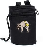 🧗 craggy's chalk bag: kid and adult sized with drawstring closure, zippered pocket, adjustable belt, and sloth embroidered design logo