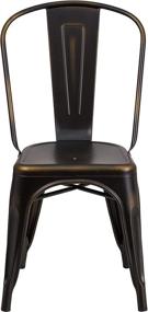 img 1 attached to Versatile, Durable Distressed Copper Metal Indoor-Outdoor Stackable Chair by Flash Furniture