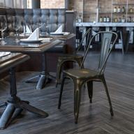 versatile, durable distressed copper metal indoor-outdoor stackable chair by flash furniture logo