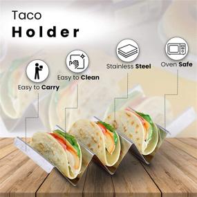 img 2 attached to 🌮 Enhanced Taco Serving: Stainless Steel Taco Holder with Convenient Handles