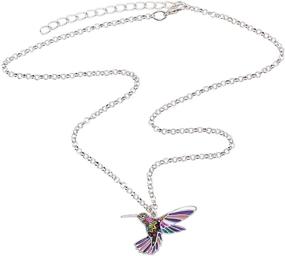 img 2 attached to BONSNY Enamel Alloy Chain Necklace with Hummingbird Bird Pendant - Original Design for Women, Kids, and Charms - Perfect Gifts
