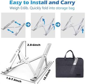 img 1 attached to 📲 QALTGC Laptop Stand: Portable Ergonomic Adjustable Stand for 17.3” Laptops, Aluminum Foldable Cooling Stand with Multi-Angle Ventilation