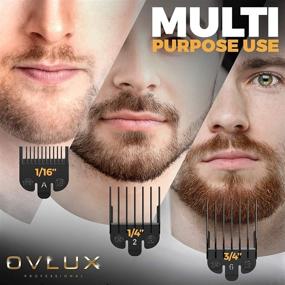 img 1 attached to OVLUX Professional Hair Clippers for Men with Clipper Guards, Full-Metal Body and Cordless Beard Grooming Kit with Charging Base – Hair Clipper for Barbers, Golden Gifts for Men