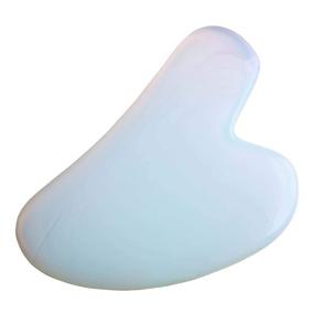 img 4 attached to 💎 Инструмент массажа Gua Sha Sppry - Натуральный нефритовый камень в форме сердца - Скребок для лица и тела, упругость кожи лица, кровообращение - опал, голубой.