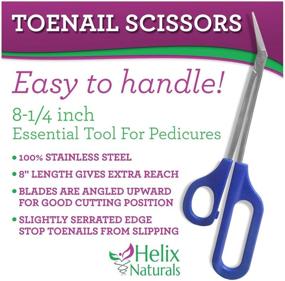 img 3 attached to Helix Naturals Long Handled Toenail Scissors and Clippers: Effective Set for Thick Nails, Easy Ergonomic Design, Ideal for Men, Women, and the Elderly