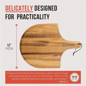 img 2 attached to 🍕 Acacia Wood Pizza Peel and Charcuterie Board by Chef Pomodoro - Multipurpose Paddle for Homemade Pizza, Bread, and Grilling - Oven or Grill Use