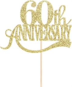 img 2 attached to Gold Glitter 60Th Anniversary Topper