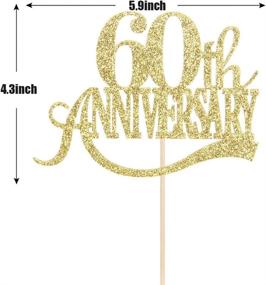 img 3 attached to Gold Glitter 60Th Anniversary Topper