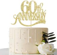 gold glitter 60th anniversary topper logo