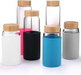 img 1 attached to 🚰 Zenbo Glass Water Bottle: Premium Borosilicate Glass Drinking Bottle with Silicone Sleeve - BPA-Free & Eco-Friendly