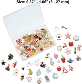 img 3 attached to Vibrant Hawaii Style: 90-Piece Gold Plated Enamel Dangle Charm Pendant Set for Jewelry Making