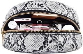 img 3 attached to 🐍 Women's Snakeskin Round Crossbody Bag – Small Circular Cellphone Purse with Chain Strap