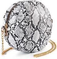 🐍 women's snakeskin round crossbody bag – small circular cellphone purse with chain strap logo