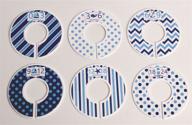 👶 set of 6 nautical blue baby boy nursery clothing closet hanger dividers - fits 1.25 inch rod logo