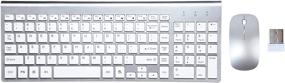 img 4 attached to 💻 Silver-2 Whisper-Quiet Keyboard and Mouse Combo - Full Size Wireless USB Set Compatible with iMac, Mac, PC, Windows, Computer, Laptop, OS, Notebook, Desktop by ORIGINTECH