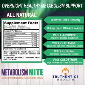img 3 attached to 💤 TRUTHENTICS Night Time Metabolism Support: Energy, Sleep Recovery Aid - Stimulant Free Amino Acid Supplement with L-Glutamine - for Men & Women - 60 Capsules