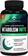 💤 truthentics night time metabolism support: energy, sleep recovery aid - stimulant free amino acid supplement with l-glutamine - for men & women - 60 capsules logo