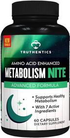 img 4 attached to 💤 TRUTHENTICS Night Time Metabolism Support: Energy, Sleep Recovery Aid - Stimulant Free Amino Acid Supplement with L-Glutamine - for Men & Women - 60 Capsules