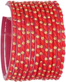 img 4 attached to JDZ COLLECTION Bollywood Matching Girls' Jewelry Bangles for Bracelets