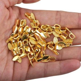 img 2 attached to ✨ 100pcs Antique Gold Spoon DIY Oval Jewelry Scrabble Glue On Bails Earring Bail for Fitting Glass Cabochon Tiles Jewelry Making 15mm x 5mm (100pcs gold)