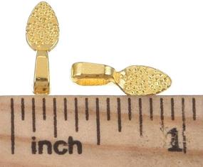 img 3 attached to ✨ 100pcs Antique Gold Spoon DIY Oval Jewelry Scrabble Glue On Bails Earring Bail for Fitting Glass Cabochon Tiles Jewelry Making 15mm x 5mm (100pcs gold)