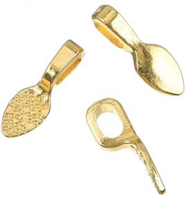 img 1 attached to ✨ 100pcs Antique Gold Spoon DIY Oval Jewelry Scrabble Glue On Bails Earring Bail for Fitting Glass Cabochon Tiles Jewelry Making 15mm x 5mm (100pcs gold)