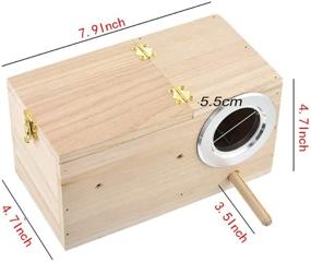 img 2 attached to 🦜 PINVNBY Parakeet Nest Box - Premium Wood Breeding Box for Lovebirds, Parrotlets, and Budgies (M:7.94.74.7 inch)