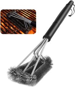 img 4 attached to Yesker BBQ Grill Brush - 18-inch - 3 Stainless Steel Brushes in 1 🔥 - Top Barbecue Cleaning Tools Accessories - Outdoor Kitchen Wire Bristle Cleaner for Grates, Charbroil, Gas