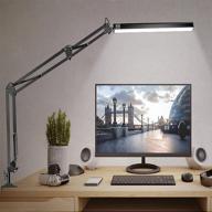 🔦 upgrade long metal swing arm led desk lamp with clamp: eye-caring dimmable architect task lamp for home and office with 3 color modes and 10 brightness levels логотип