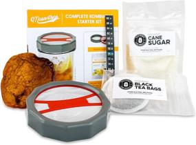 img 4 attached to Kickstart Your Kombucha Journey with Masontops Complete Starter Kit 🌱 - Deluxe Organic Scoby, Thermometer, Activating Sugar & Brewing Lid Included!