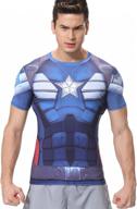 🦸 red plume men's compression sports fitness shirt: power-packed superhero t-shirt for dynamic running, short sleeve logo