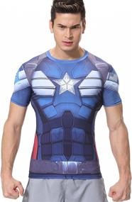 img 4 attached to 🦸 Red Plume Men's Compression Sports Fitness Shirt: Power-packed Superhero T-Shirt for Dynamic Running, Short Sleeve