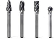 jestuous 1/4 inch shank diameter carbide burrs set - aluminum rotary cutting bur, single cutting edge, ideal for die grinder, metal carving, engraving and drilling bits logo