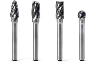 img 4 attached to JESTUOUS 1/4 Inch Shank Diameter Carbide Burrs Set - Aluminum Rotary Cutting Bur, Single Cutting Edge, Ideal for Die Grinder, Metal Carving, Engraving and Drilling Bits