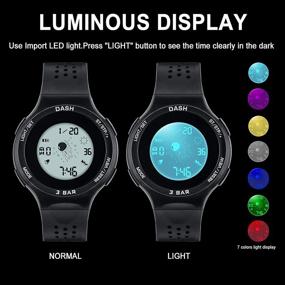 img 3 attached to Kids Digital Sport Watch: Waterproof, 7 Color Lights, Alarm & Stopwatch for Boys and Girls