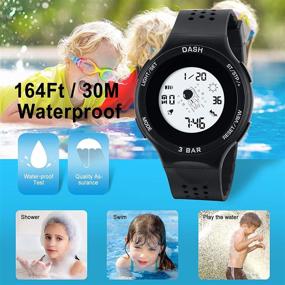 img 1 attached to Kids Digital Sport Watch: Waterproof, 7 Color Lights, Alarm & Stopwatch for Boys and Girls