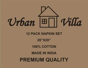 img 1 attached to Premium Cotton Dinner Napkins - Urban Villa Trendy Stripes Set of 12 (20X20 Inch), Over Sized Cloth Napkins with Mitered Corners, Ultra Soft & Durable. Hotel Quality in Dove Grey/White