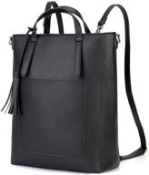 👜 versatile ecosusi tote bag convertible backpack: stylish & functional vegan leather handbag for women logo
