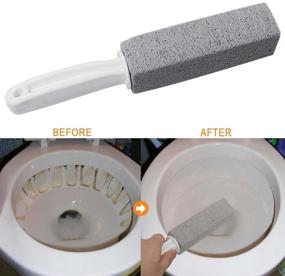 img 2 attached to 🚽 Toilet Bowl Ring Remover & Hard Water Stain Cleaner - Pumice Cleaning Stone with Handle - Rust Grill Griddle and Household Cleaning Tool - 4 Pack for Kitchen, Bath, Pool