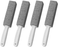 🚽 toilet bowl ring remover & hard water stain cleaner - pumice cleaning stone with handle - rust grill griddle and household cleaning tool - 4 pack for kitchen, bath, pool logo