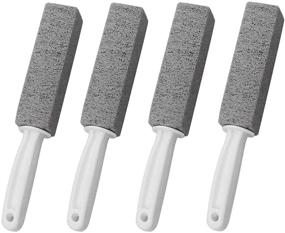 img 4 attached to 🚽 Toilet Bowl Ring Remover & Hard Water Stain Cleaner - Pumice Cleaning Stone with Handle - Rust Grill Griddle and Household Cleaning Tool - 4 Pack for Kitchen, Bath, Pool