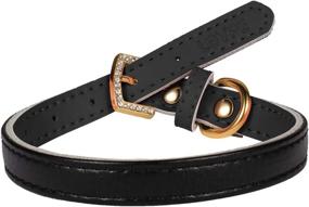 img 2 attached to LOVPE Comfortable Leather Collars Rhinestone