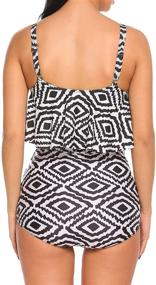 img 1 attached to ADOME Printed Ruffled Swimsuits Swimwear Women's Clothing for Swimsuits & Cover Ups