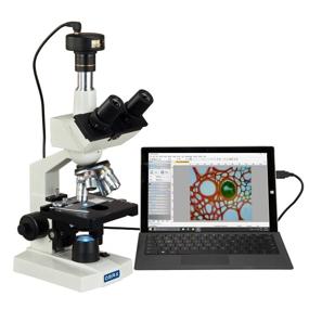 img 4 attached to Enhanced OMAX M83EZ-C50U Trinocular Digital Compound Microscope: 40X-2500X Magnification, 5 MP Digital Camera, and Double Layer Mechanical Stage