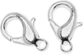 img 1 attached to 💪 Sturdy and Stylish: 10mm 10-Piece Silver Plated Curved Lobster Clasps