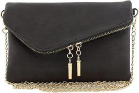 img 4 attached to 👜 Versatile Envelope Wristlet Clutch Crossbody Bag: Chic Style with a Chain Strap