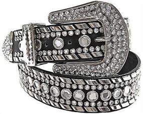 img 4 attached to 💎 Women's Rhinestone-Studded Western Belt by Luxury Divas: Elevating Style and Elegance